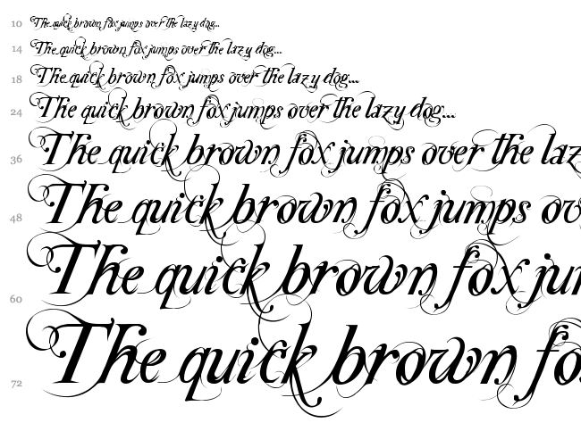Special Type font waterfall